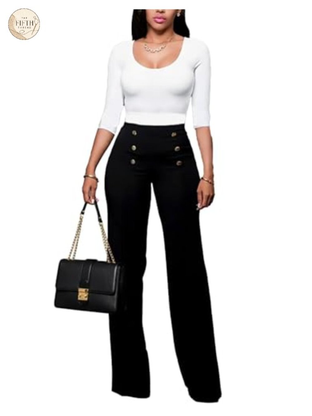 High Waisted Wide Leg Flare Work Pants Stretchy Sailor Bell Bottom